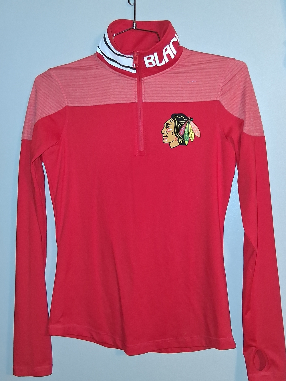 Reebok Red Chicago Blackhawks Long-Sleeve Quarter-Zip Pullover
